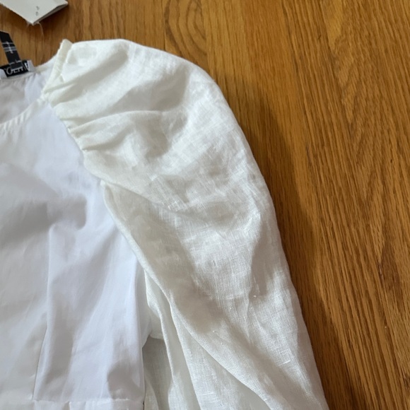 NWT Loewe White Ruched Sleeve Blouse - Picture 6 of 12